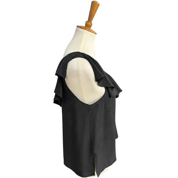 Anthropologie Maeve 100% Silk One Shoulder Ruffle Top Blouse Size 10 - Picture 7 of 11